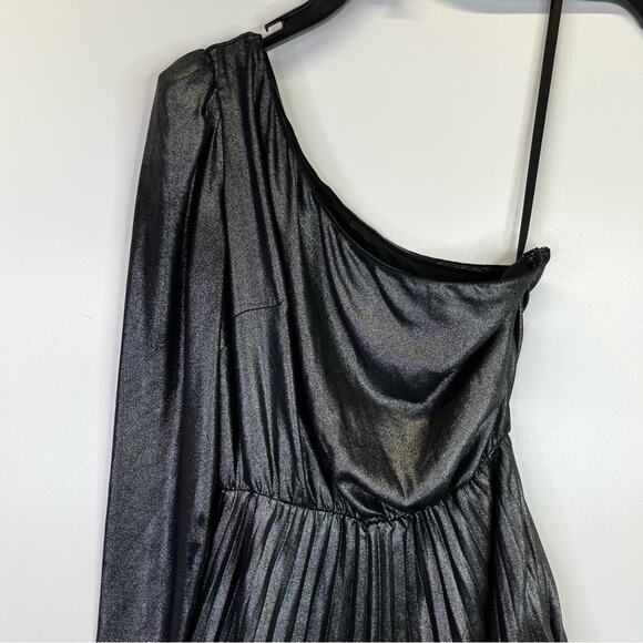 Derek Lam Collective Metallic One Shoulder Mini dress silver - 36 (US 0) - Picture 6 of 13